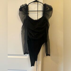 Shein sheer sleeve bodysuit